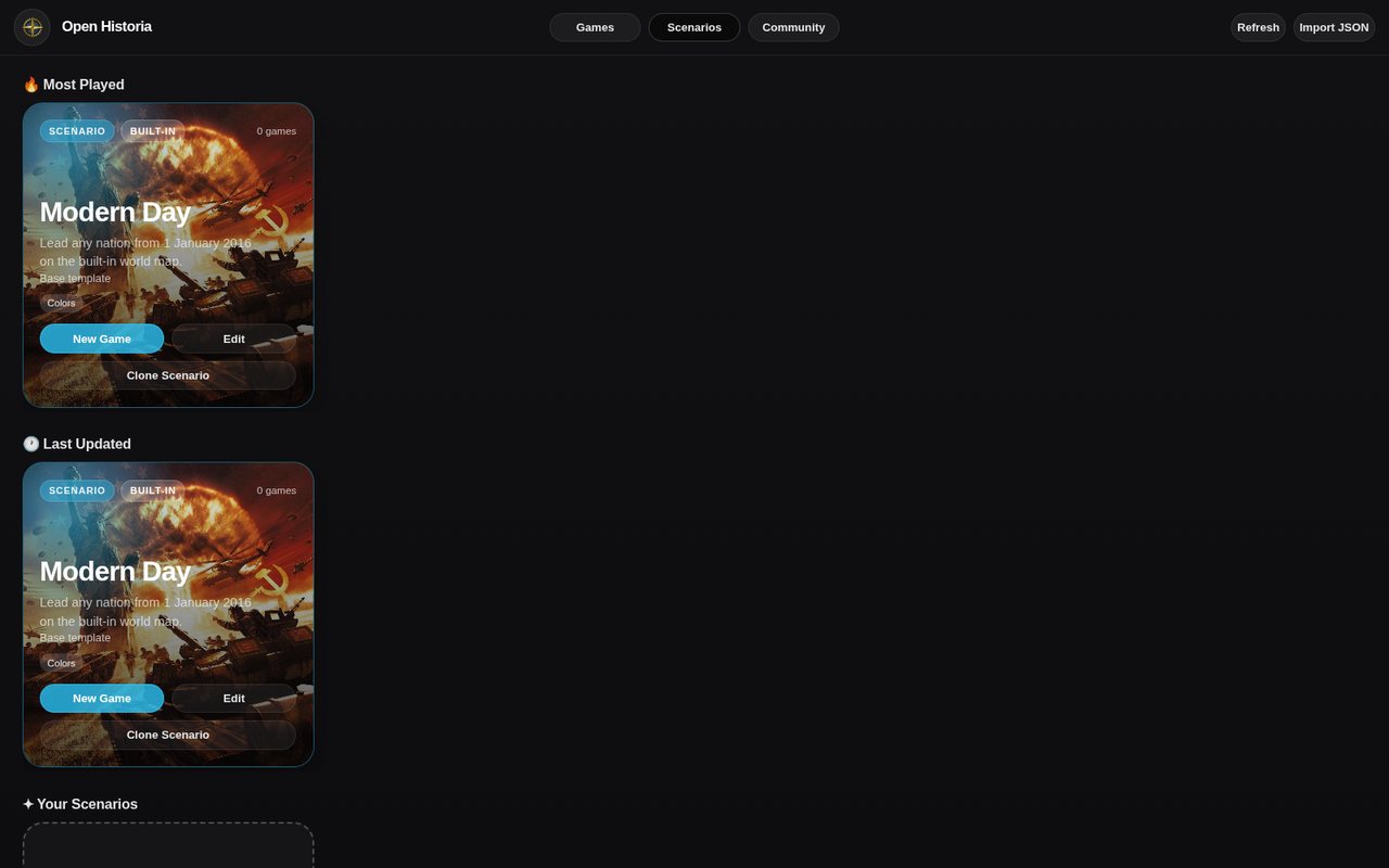 The Scenarios tab