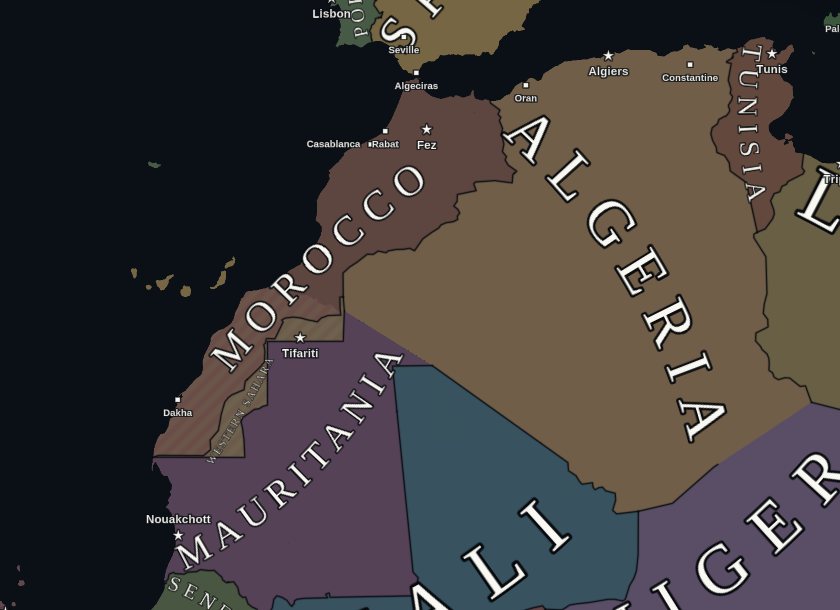 Disputed territory on the map